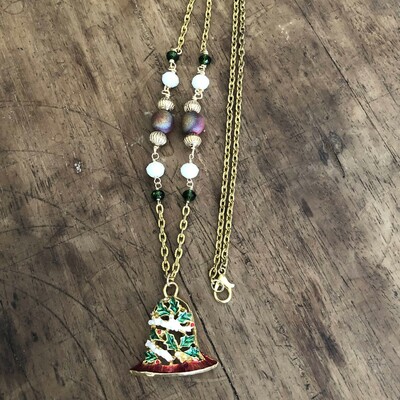 Golden festive bell necklace