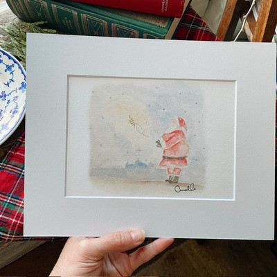 “Santa Prays for Peace” 8x10 matted print 