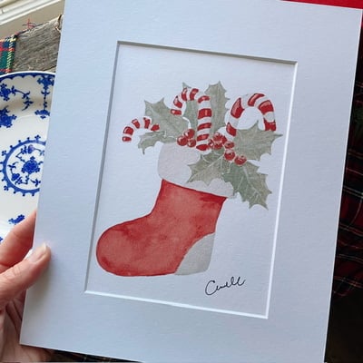 “Candy Cane Cheer” 8x10 matted print 