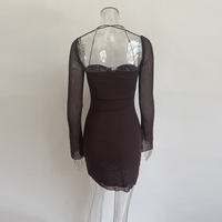 Solid color high waist square neck skirt wrapped chest waist dress - Thumbnail 7