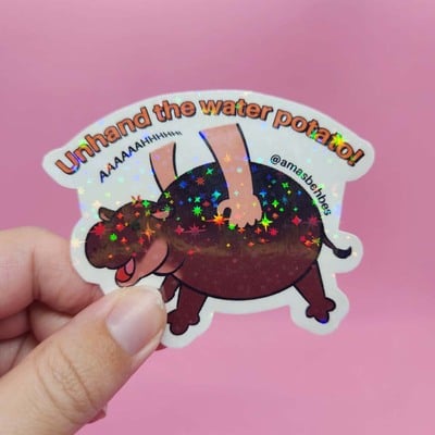 Moo deng sticker (star holo)