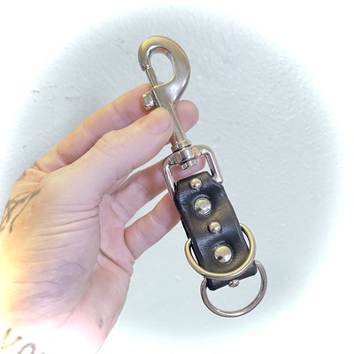 1”-wide studded keyring fob