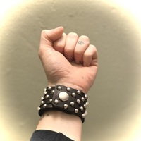 Snap-Connection Razors Edge Leather Bands Cuff (Studded or Non-Studded) - Thumbnail 5