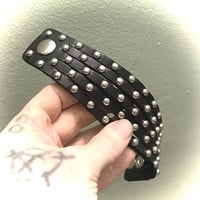 Snap-Connection Razors Edge Leather Bands Cuff (Studded or Non-Studded) - Thumbnail 7