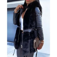 Women Autumn Winter Warm Faux Fur Coat  - Thumbnail 2