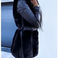 Women Autumn Winter Warm Faux Fur Coat  - Thumbnail 4