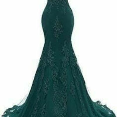 Green mother of the bride/groom dress mermaid lace appliques evening formal wedding guest 