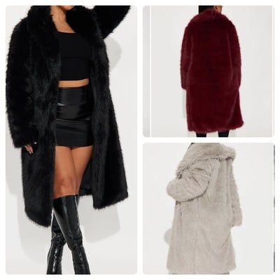 Faux fur trench-td - Thumbnail 1