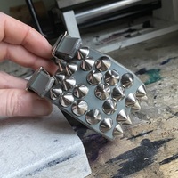 Premade Grey Chaotic Small-Standard-Cones Cuff - Thumbnail 7