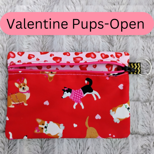Zippered Pouch-  Valentine's Day (Select from multiple) 