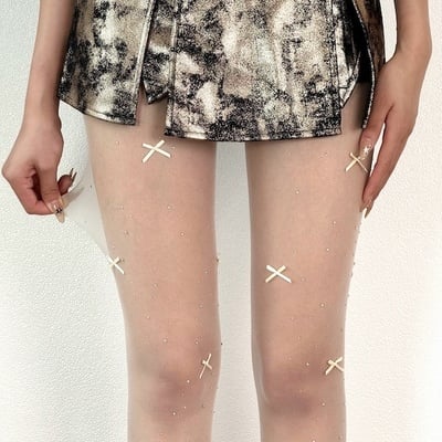 Glittering bows tights