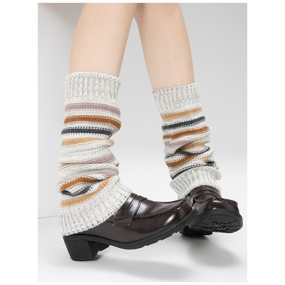 Vintage brown stripes leg warmers