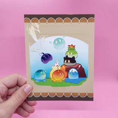 Genshin slimes postcard