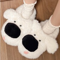 Fuzzy Dog Slippers - Thumbnail 1