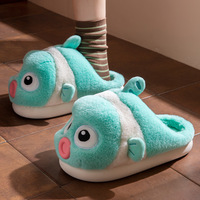 Blue Fish Fuzzy Slippers - Thumbnail 2