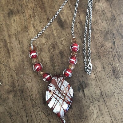 Handblown glass christmas necklace