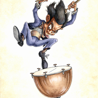 Stark Raving Percussion - Original Illustration - Thumbnail 3