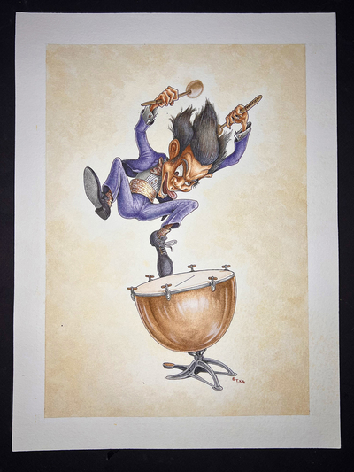 Stark Raving Percussion - Original Illustration