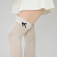 Cute over-the-knee stockings with white lace trim - Thumbnail 1