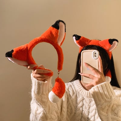 Cute fox plush hairband