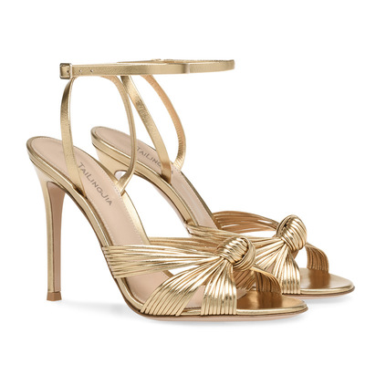 Women's large size light gold PU stiletto sandals fashionable party shoes