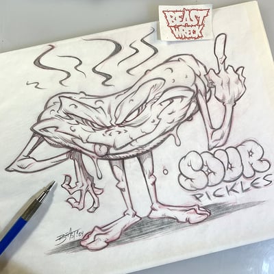 Sour pickle pencil artwork - Thumbnail 5