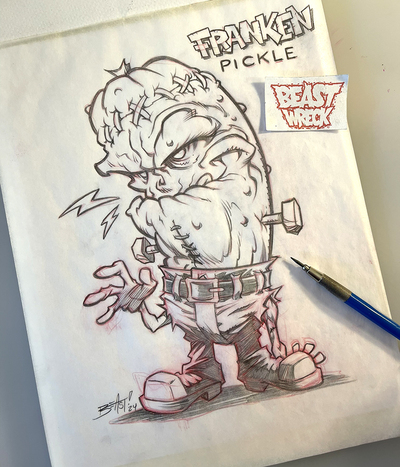 FRANKEN-PICKLE pencil artwork