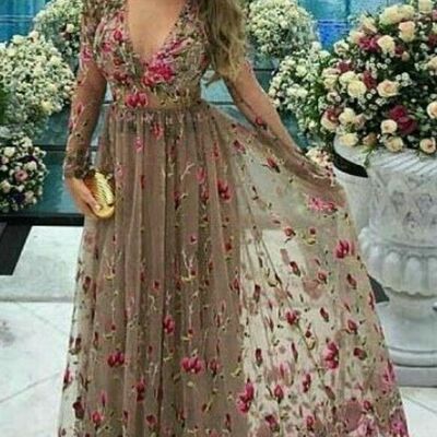 Elegant mother of the bride/groom dress handmade flower evening formal prom dress