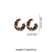 Leopard Print Faux Leather Hoop Earrings  - Thumbnail 1