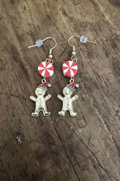 Santa Gingerbread Men Earrings