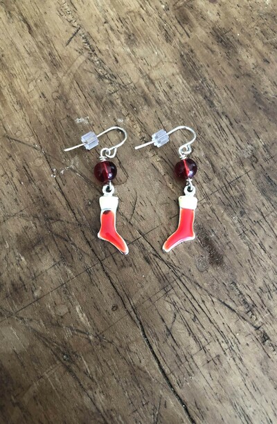 Red Chritsmas Stockings Earrings 