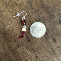 Red Chritsmas Stockings Earrings  - Thumbnail 1