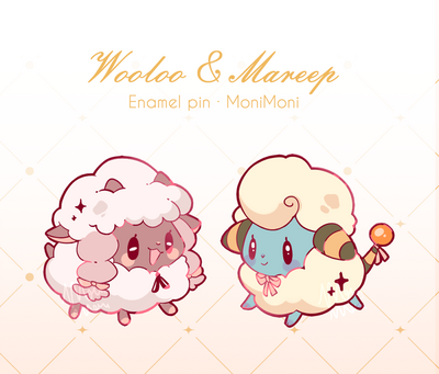 Wooloo & Mareep enamel pin