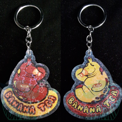 Fruit animal keychain - manatee - banana tea