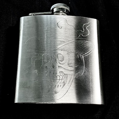 Cowboy skull flask