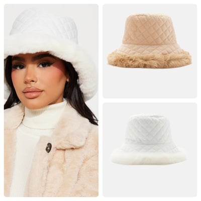 Faux fur bucket hat-td