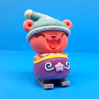 Kawaii sled rider miniature original sculpt 