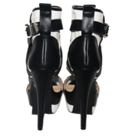 Color Block Belt Buckle Stiletto High Heel Ankle Boot Sandals - Thumbnail 3