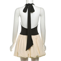 Sexy pleated slim backless dress - Thumbnail 1