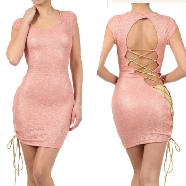 Lace Up Mini Dress