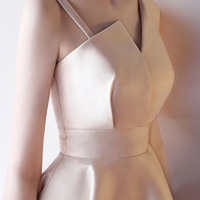 Unique Champagne Short Prom, Graduation, Evening, Formal Dresses, PD230117 - Thumbnail 2