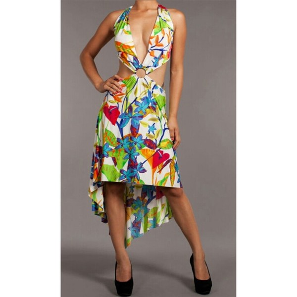 Asymmetrical Floral Dress