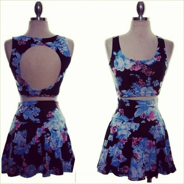 2 pc Floral Flair Skirt Set