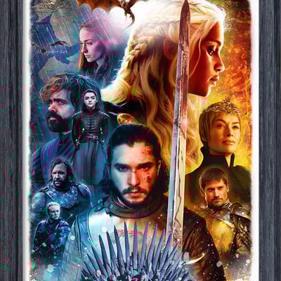 The son of ice and fire (original hand embellished canvas artwork)