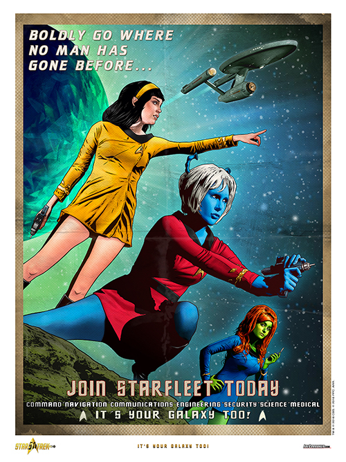 STAR TREK anniversary art work ポスター Star Trek 25th Anniversary Poster Original Series Crew 36 x