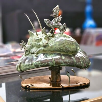 Art Sculpture by  Dhani Barragan & Jorge Carrasco "Bronze FoxZzZ -Sweet Fox Dreams" 