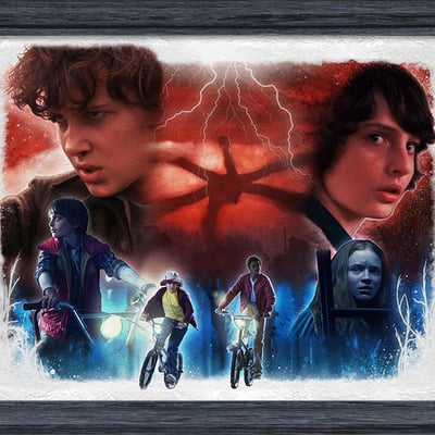 Stranger things season two (original hand embellished canvas artwork)