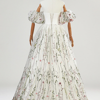 White A-Line Tulle Lace Off the Shoulder Formal Party Dress  - Thumbnail 2