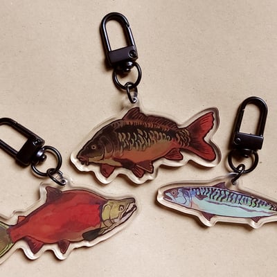 Acrylic and wooden fish charms - new designs