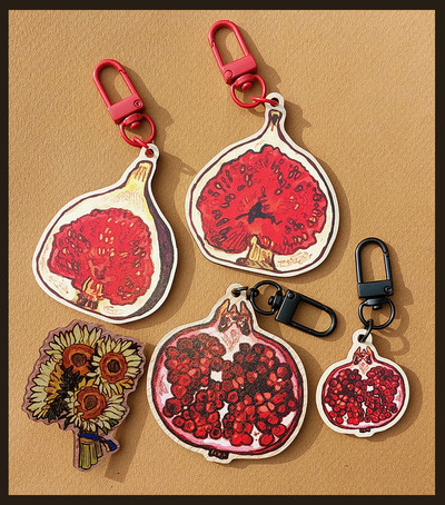 Fruit and flower charms/pins